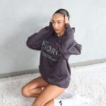 Priority Rhinestone Hoodie Grey