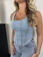 Denim Stretch Top - Afbeelding 3