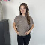 Bow Knit Top Brown